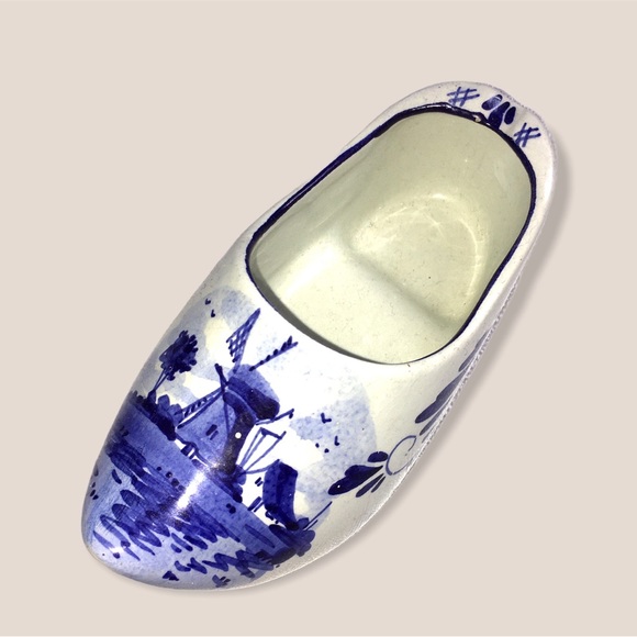 Vintage 245 Delfts Blue & White Hand Painted Holland Mini Dutch Shoes - Picture 2 of 6